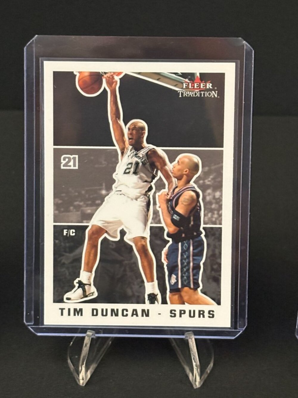 San Antonio Spurs Tim Duncan NBA Basketball Card Fleer Topps Double Threat Set 3 - Picture 4 of 8